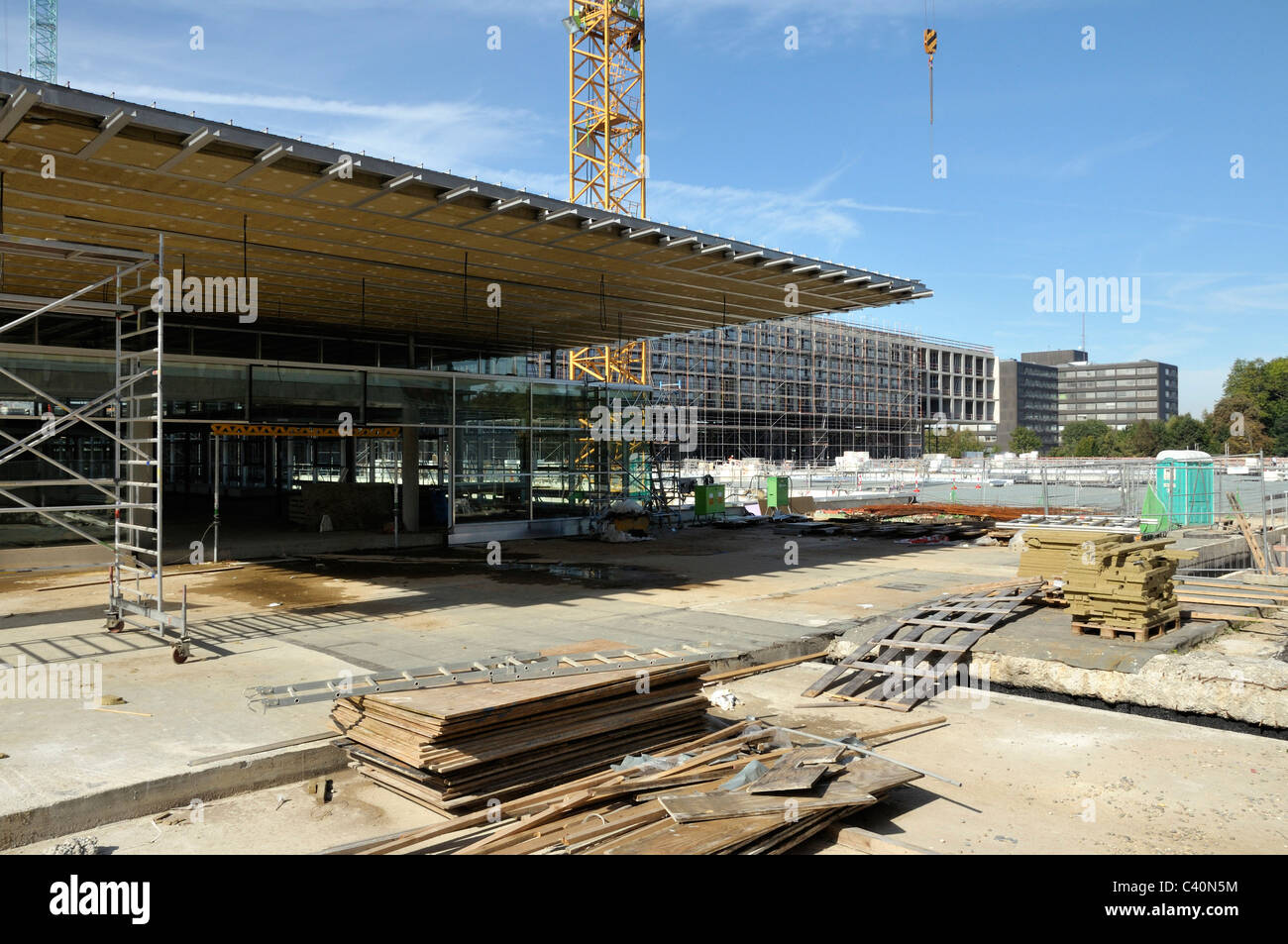 Ramo di costruzione, sito di costruzione, i siti di costruzione, Germania, Europa, clinica, Ulm University Medical Center Foto Stock