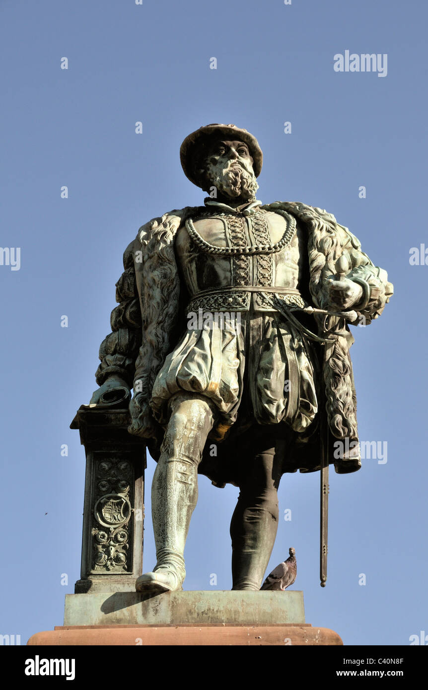 Monumento, Germania, Europa, duca, cultura, Piazza Castello, scultura, statua, Stoccarda Foto Stock