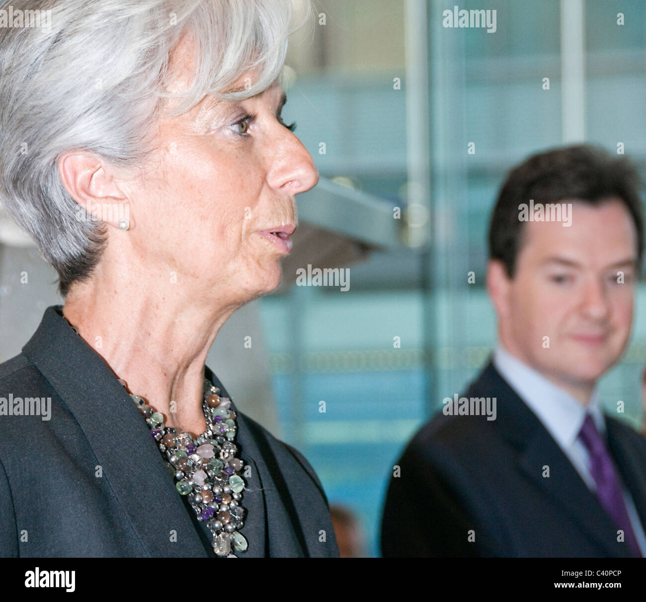 Christine LAGARDE Ministro francese delle finanze candidato alla testa del FMI 2011 Foto Stock