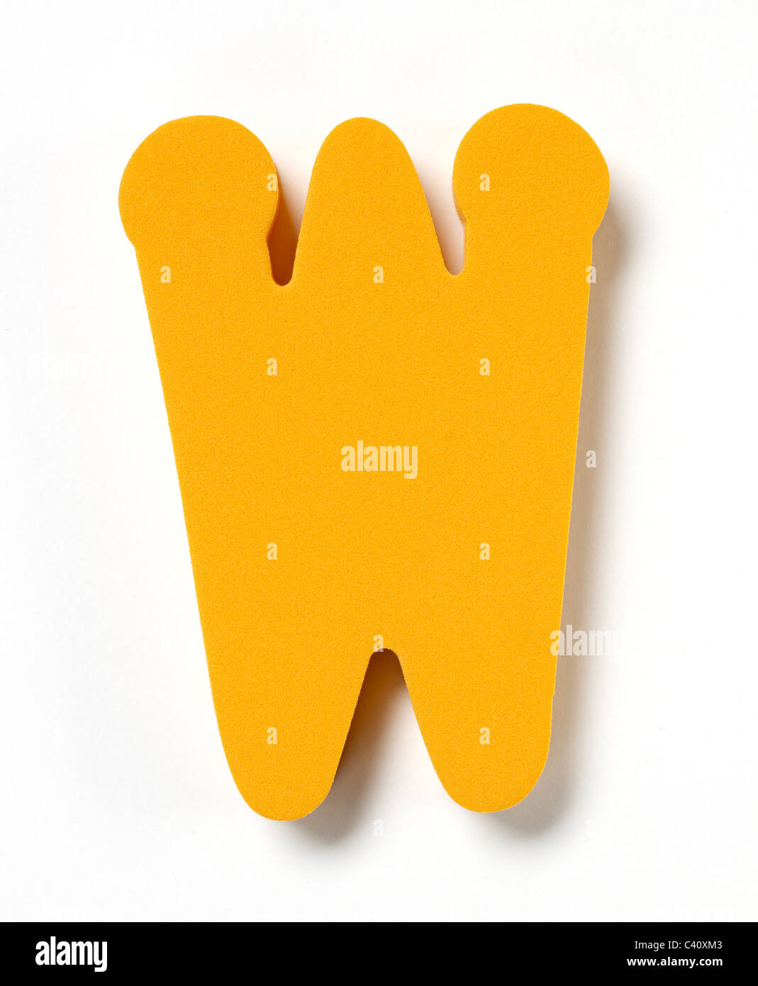 Lettera W di schiuma Foto Stock