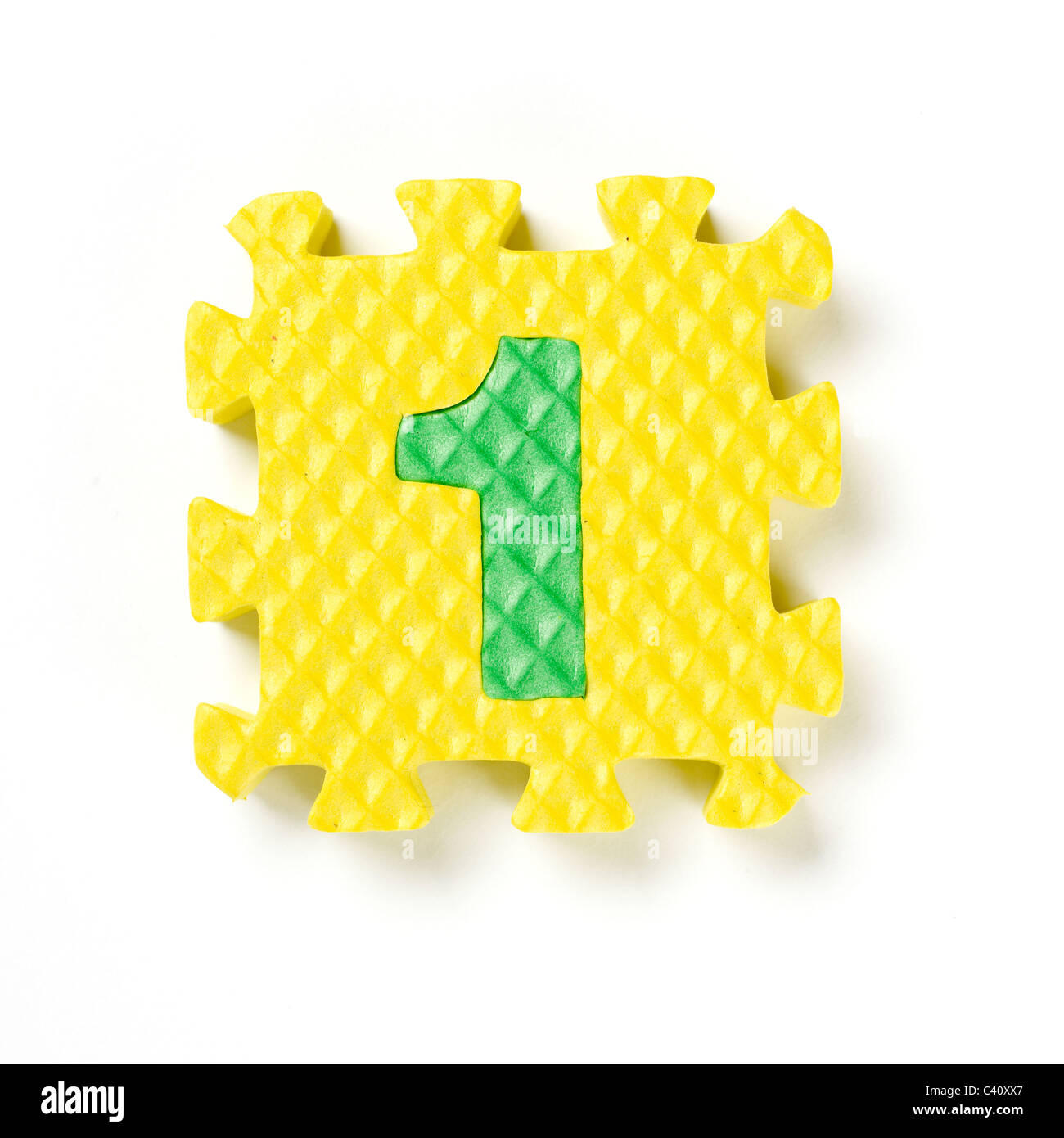Pezzo di puzzle numero uno 1 Foto Stock