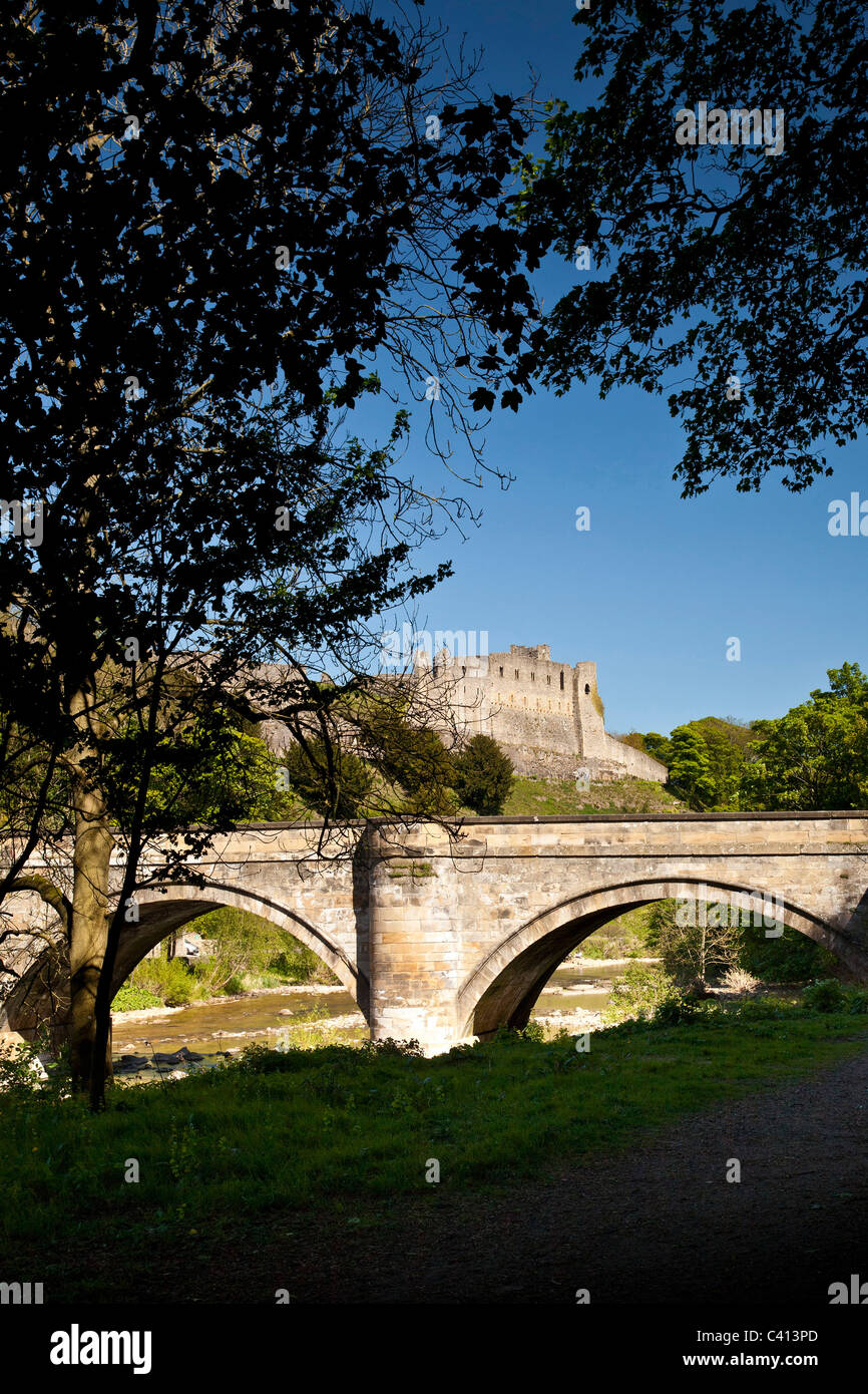 Ponte Verde e Castello, Richmond, North Yorkshire Foto Stock