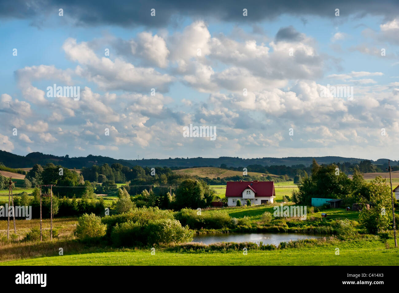 Agriturismo, villaggio nel nord della Polonia, paese baltico Foto Stock