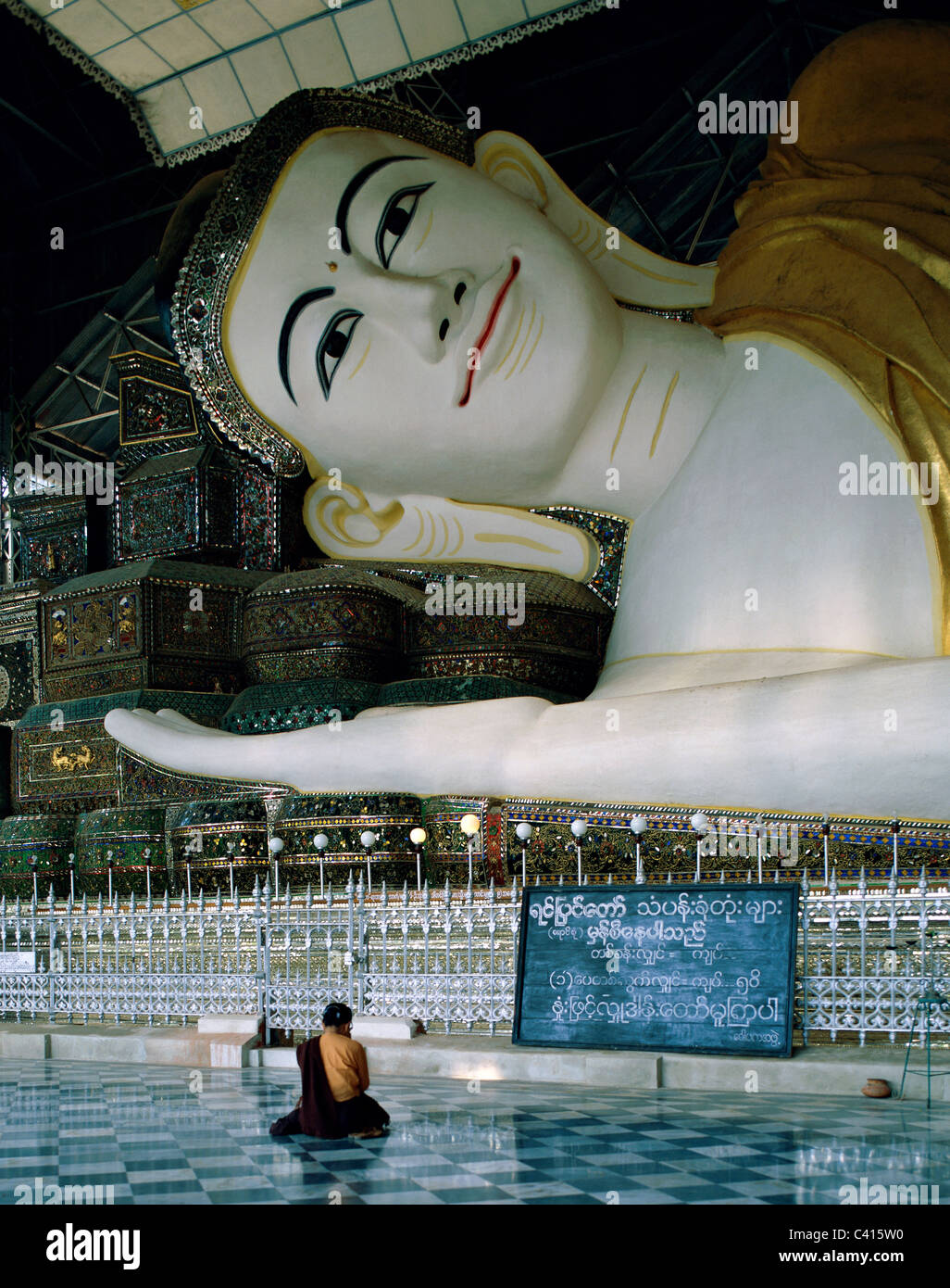 Bago, Buddha, Birmania, Asia, vacanze, Landmark, Myanmar, Pegu, Buddha Reclinato, Shwethalyaung, turismo, vacanze, Foto Stock