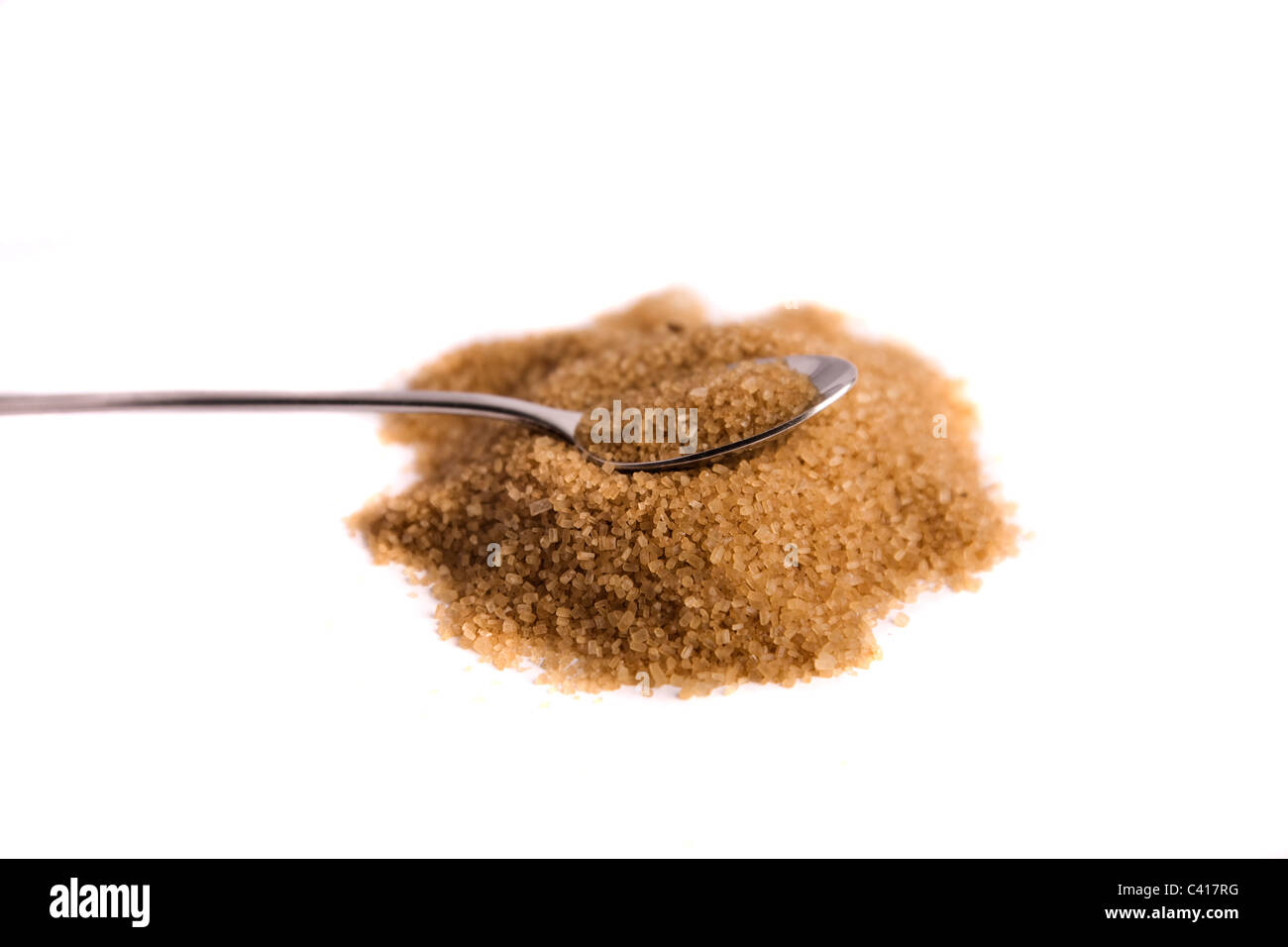 Lo zucchero di canna con cucchiaino Foto Stock
