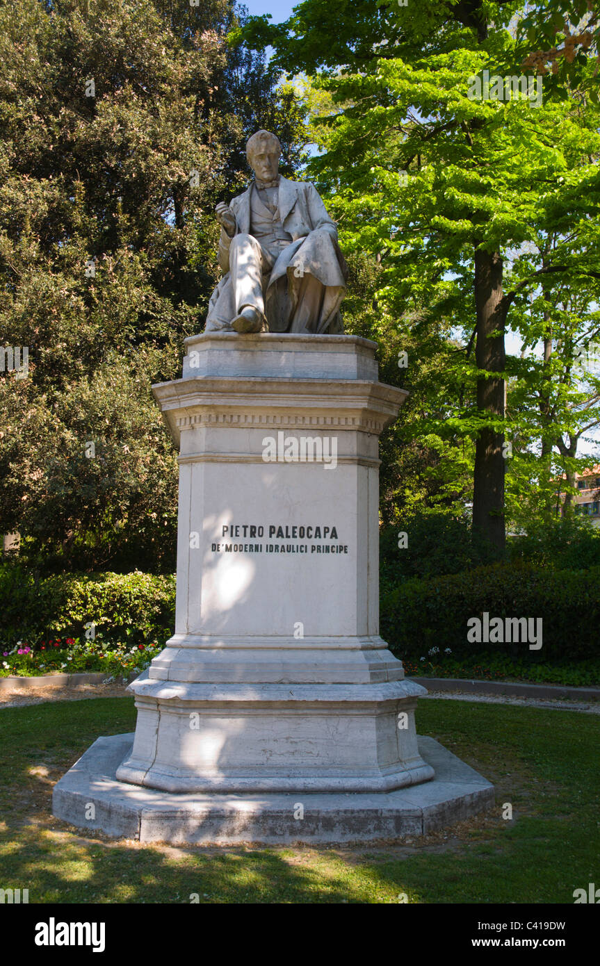 Pietro Paleocapa in giardini Parco Papadopoli Venezia Italia Europa Foto Stock