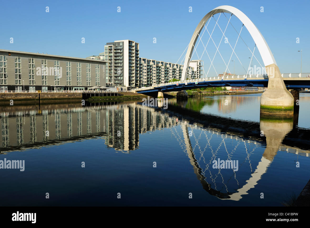 Clyde ponte ad arco su Finnieston, Glasgow, Scozia Foto Stock