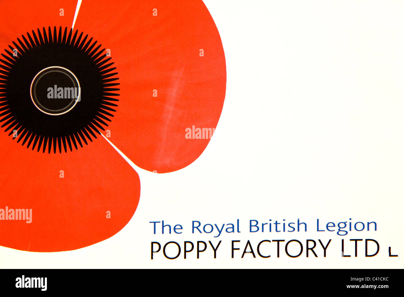 Poster della fabbrica di papavero in Richmond; Werbeschild für die Mohnblütenfabrik der Royal British Legion Foto Stock