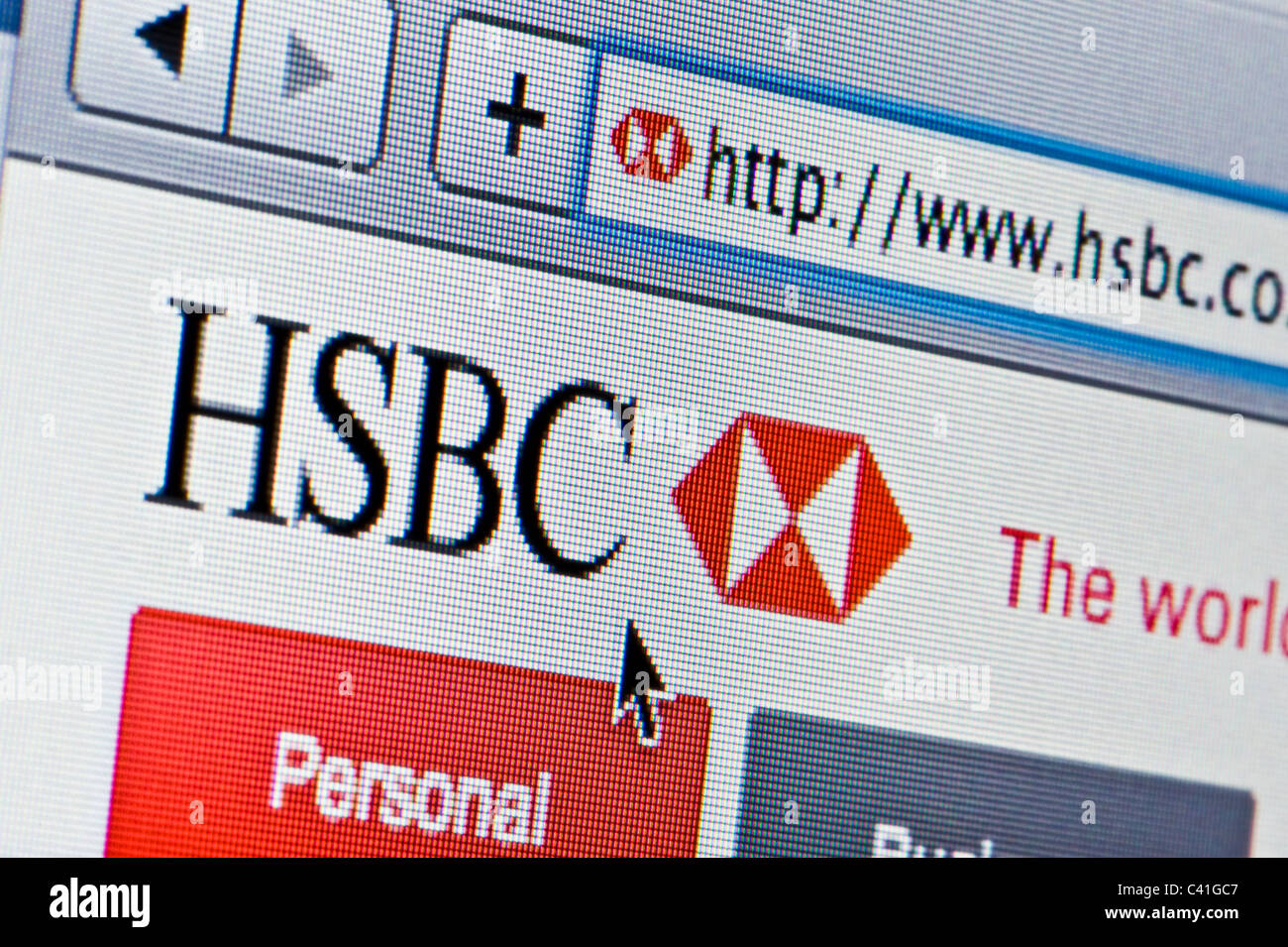 Chiusura del logo HSBC come visto sul suo sito web. (Solo uso editoriale: -print, TV, e-book e Redazione sito web). Foto Stock