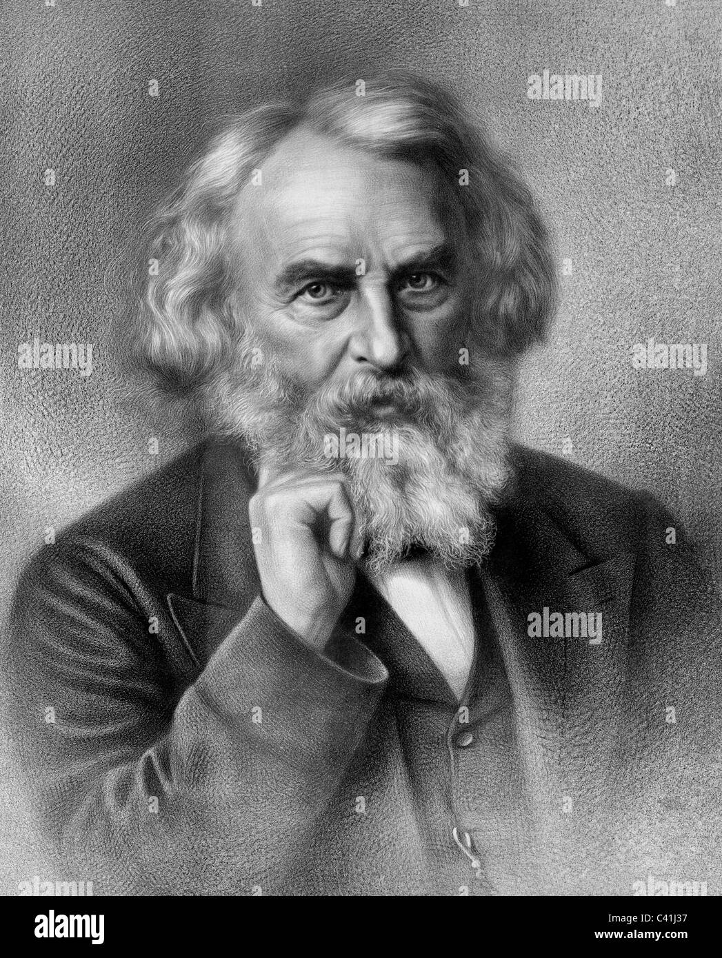 Henry Wadsworth Longfellow - poeta americano ed educatore - circa 1880 Foto Stock
