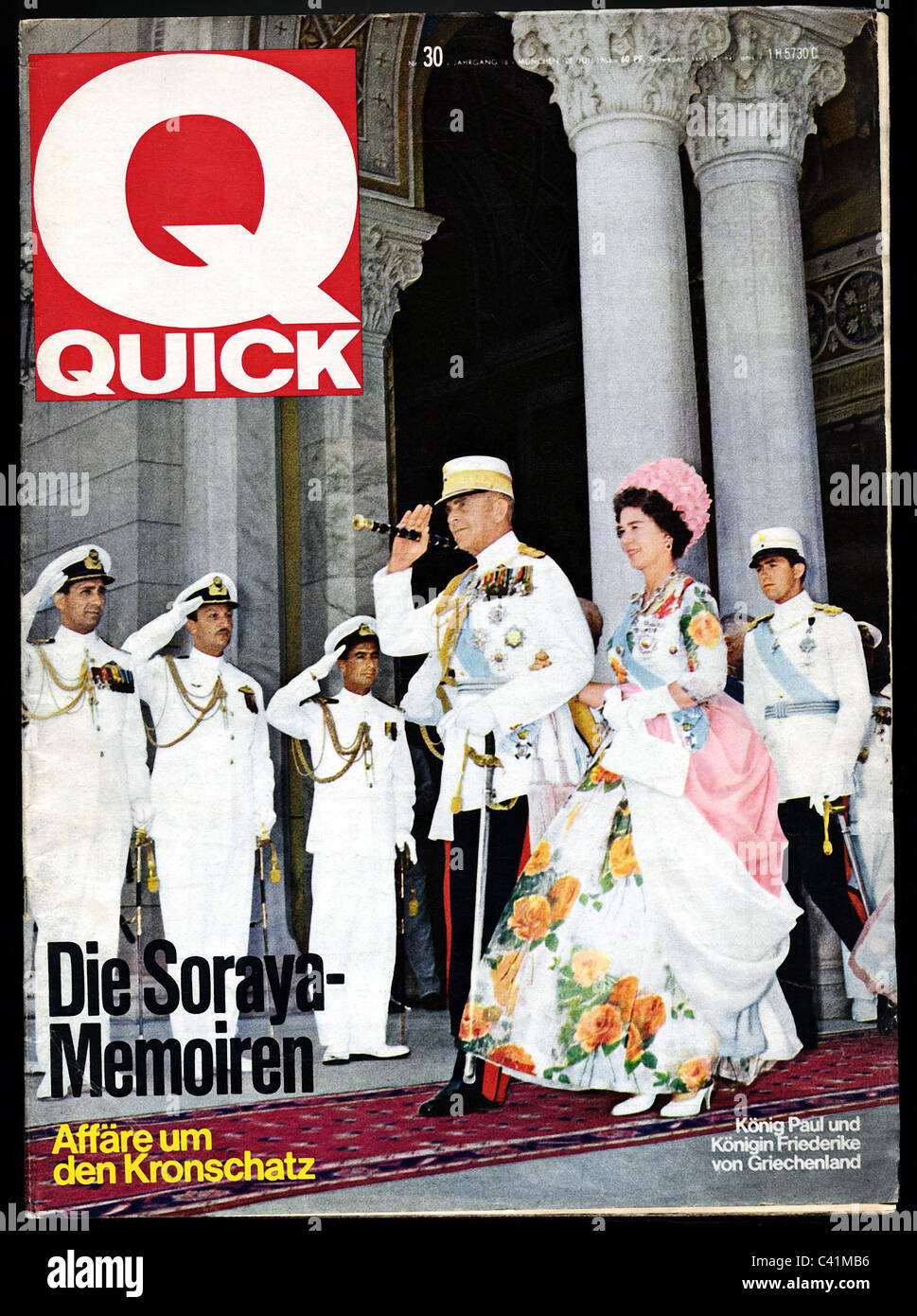 Rivista, Quick, numero 30, volume 16, copertina: Catch line, 'The Soraya - Memoires', Monaco, 28.7.1963, diritti aggiuntivi-clearences-non disponibile Foto Stock