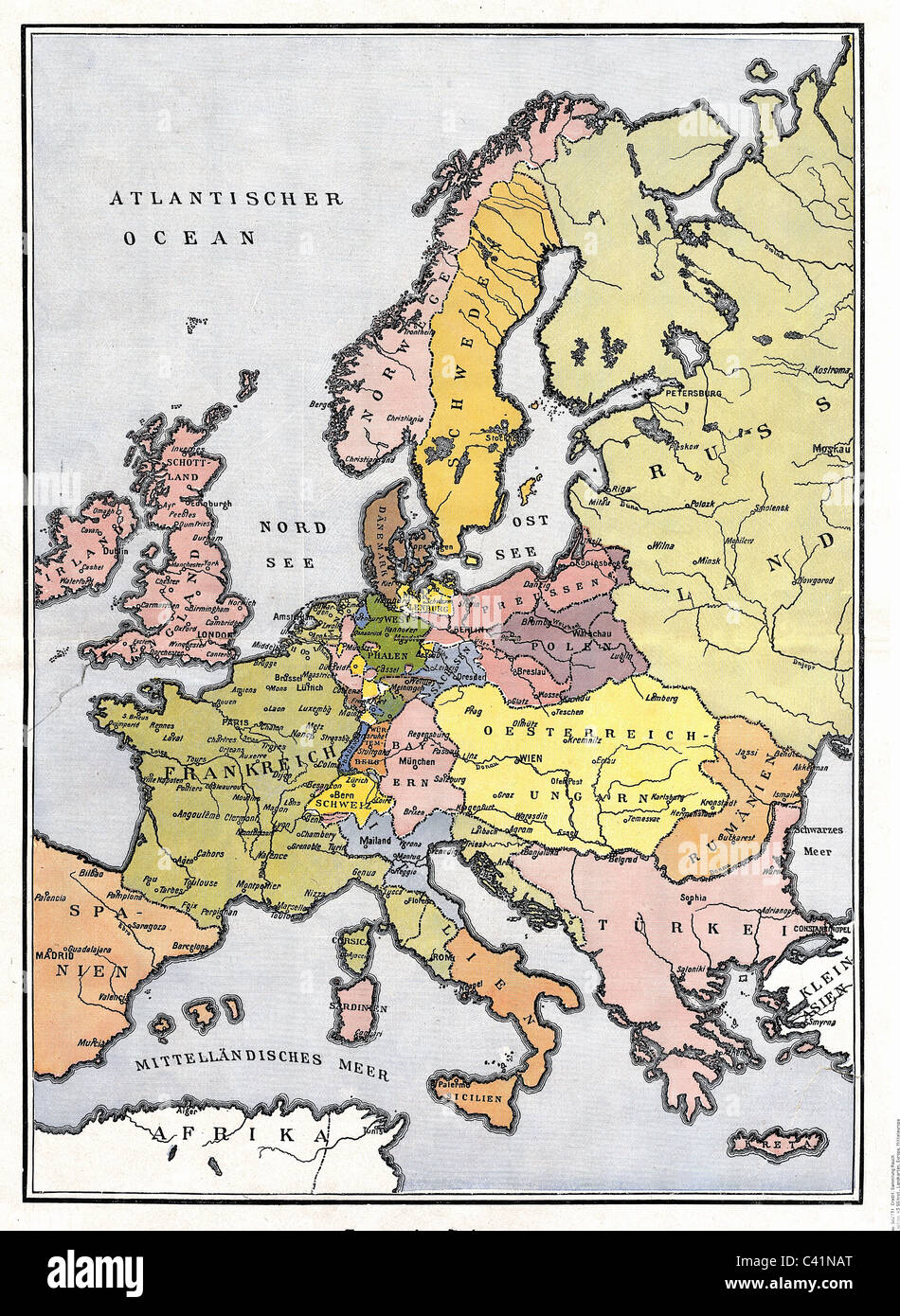 map, Europe, Central Europe 1809, Additional-Rights-clearences-not available Foto Stock