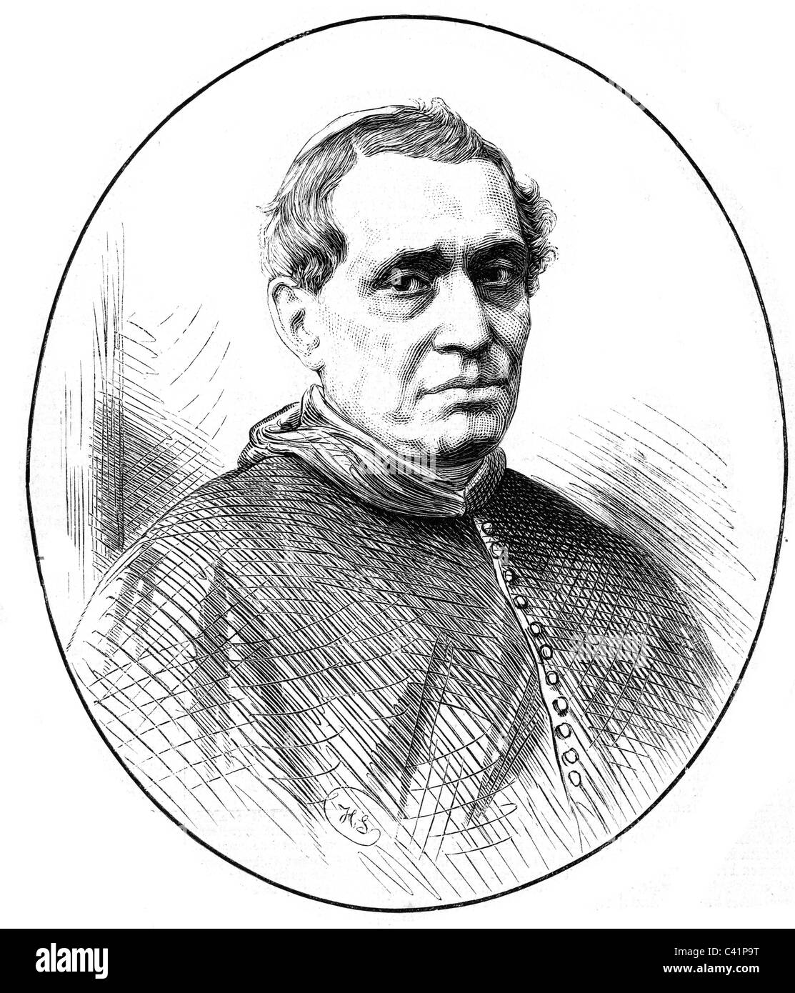 Antonelli, Giacomo, 2.4.1806 - 6.11.1876, Clergyman italiano, cardinale, cardinale segretario di Stato, ritratto, incisione in legno, pubblicato nel 1876, Foto Stock