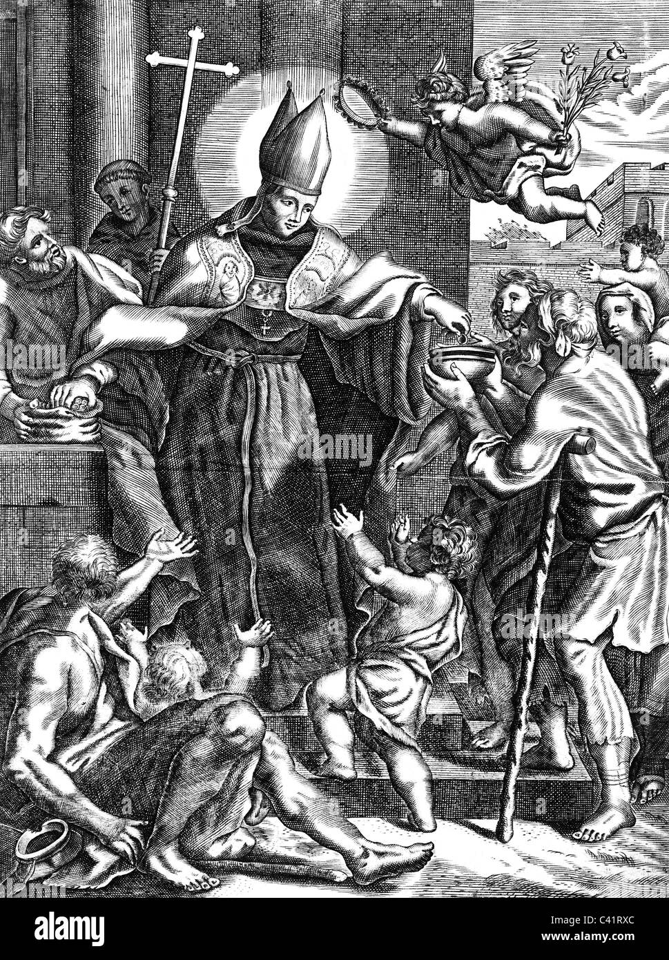 Tommaso da Villanova, 1488 - 8.9.1555, spagnolo predicatore, saint a piena lunghezza, scena, dando elemosina ai mendicanti, incisione su rame, circa del XVIII secolo, artista del diritto d'autore non deve essere cancellata Foto Stock Tommaso da Villanova, 1488 - 8.9.1555, spagnolo predicatore, saint a piena lunghezza, scena, dando elemosina ai mendicanti, incisione su rame, circa del XVIII secolo, artista del diritto d'autore non deve essere cancellata Foto Stock