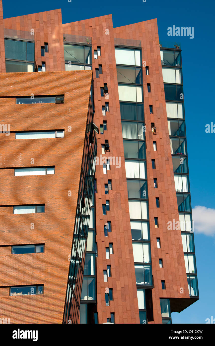 Islington Wharf blocco di appartamenti nuovi di Islington, Manchester, Inghilterra, Regno Unito Foto Stock