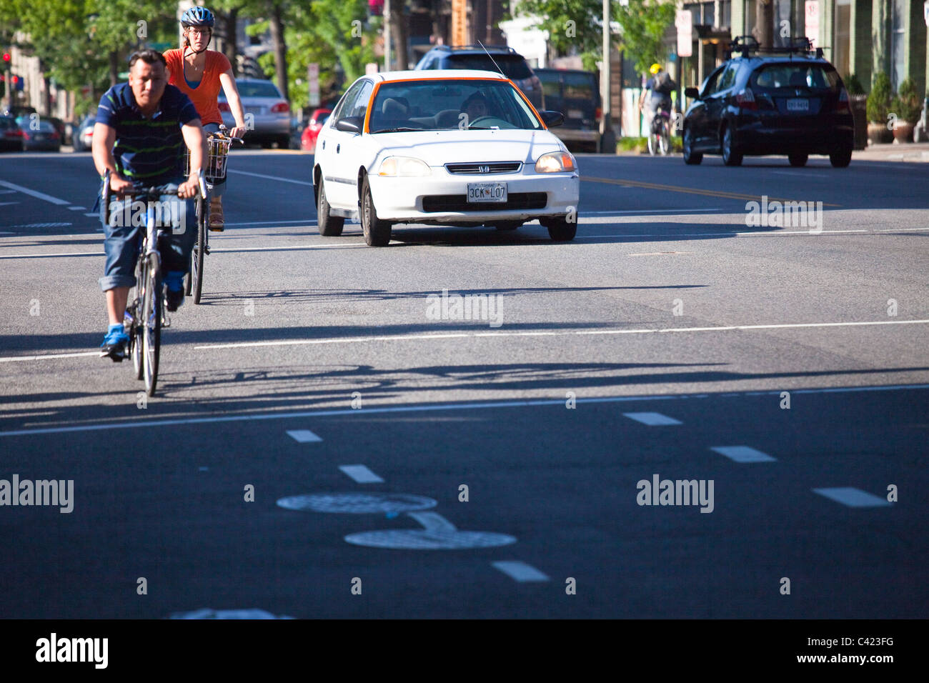 Ciclisti a Washington DC Foto Stock