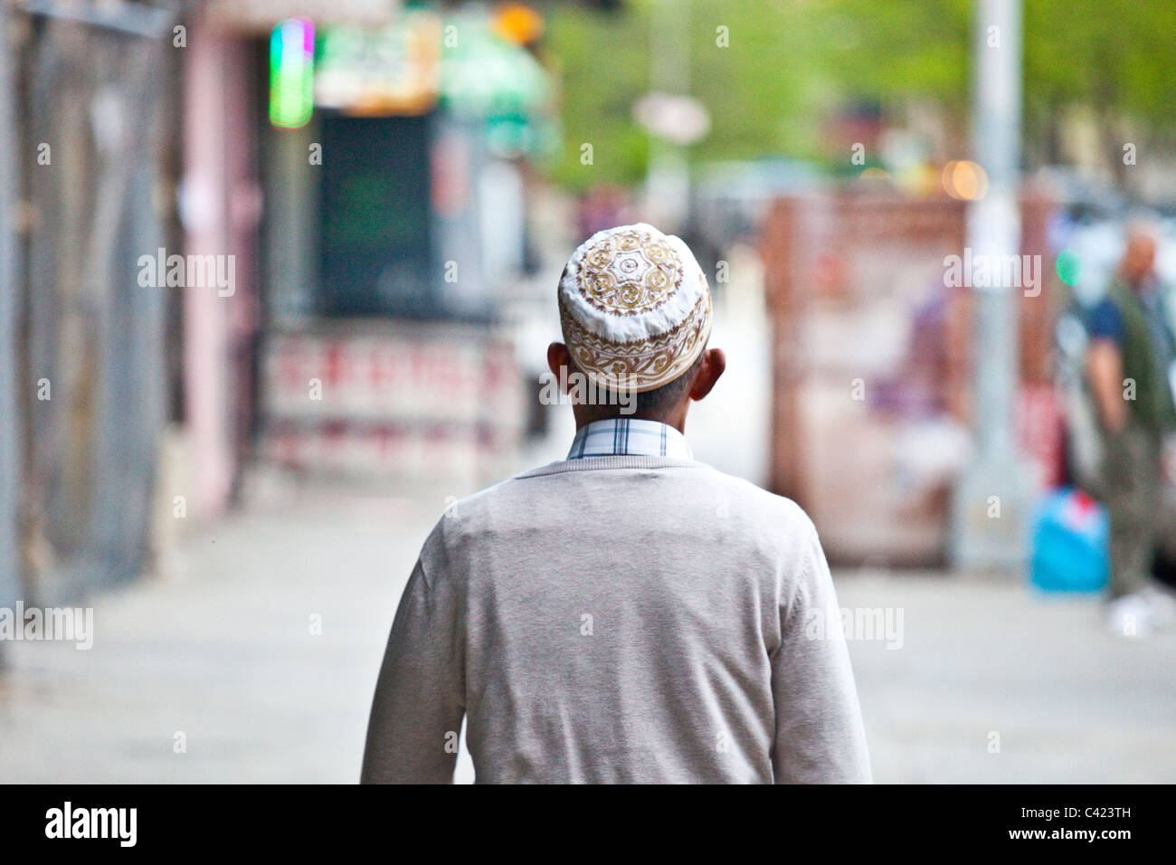 Uomo musulmano a Manhattan, New York City Foto Stock