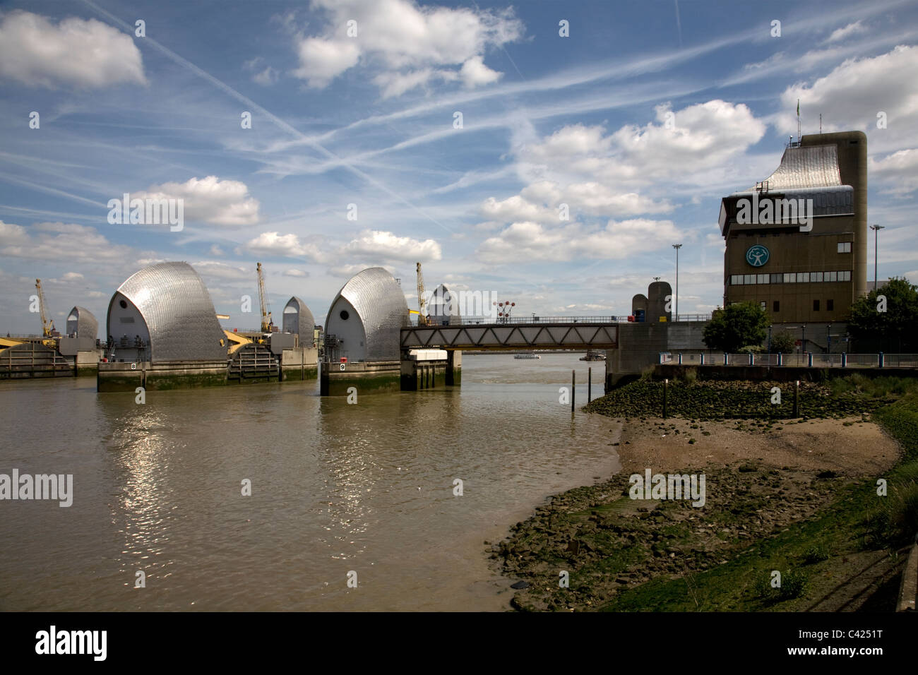 Thames Barrier Thames di Fiume charlton London Inghilterra England Foto Stock