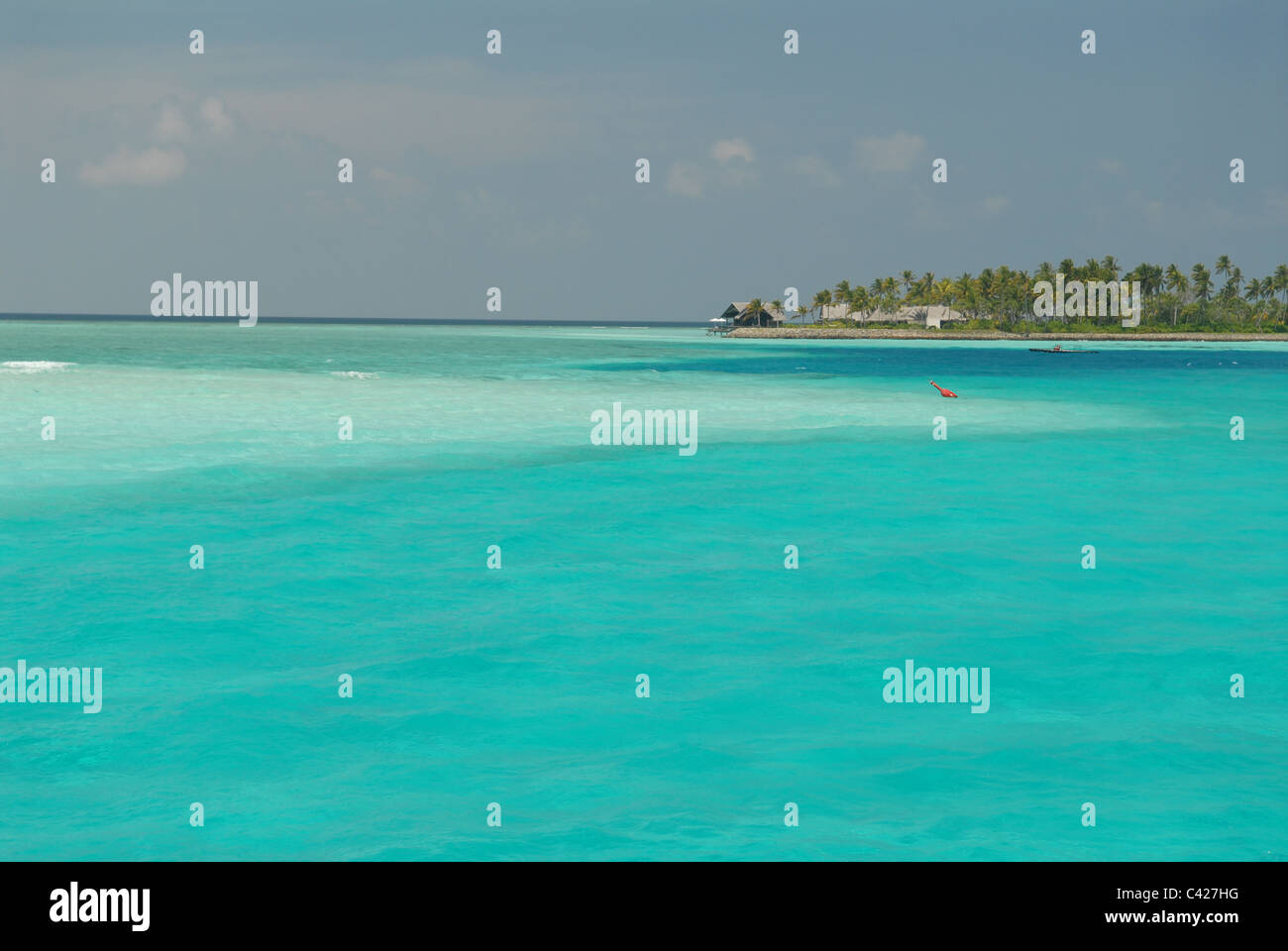 Reethi Rah, resort di lusso alle Maldive, Oceano Indiano, votato il top resort nel mondo nel 2007 Foto Stock