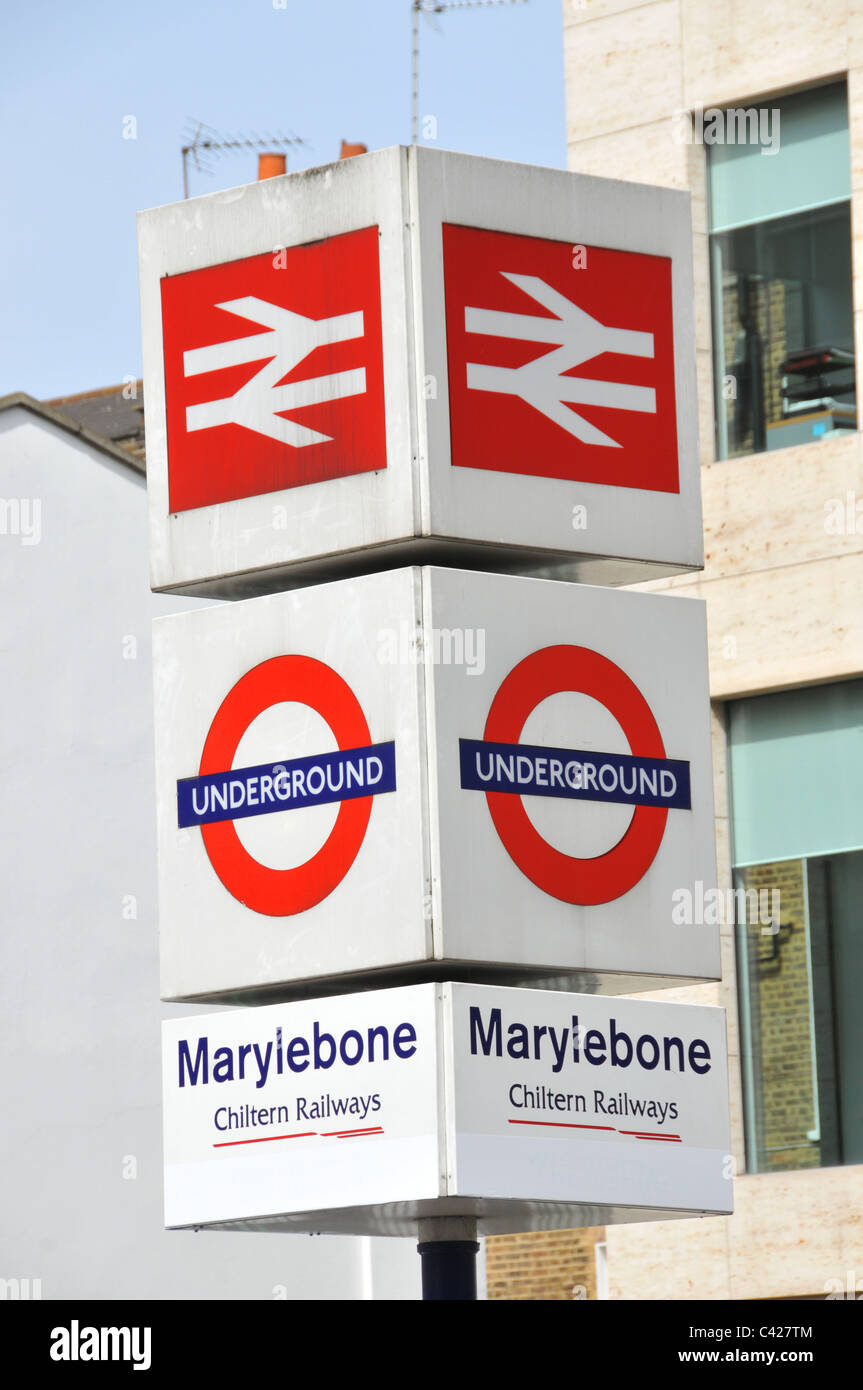 Stazione di Marylebone Chiltern Railways metropolitana connessione di " commuters " Viaggio Londra Foto Stock