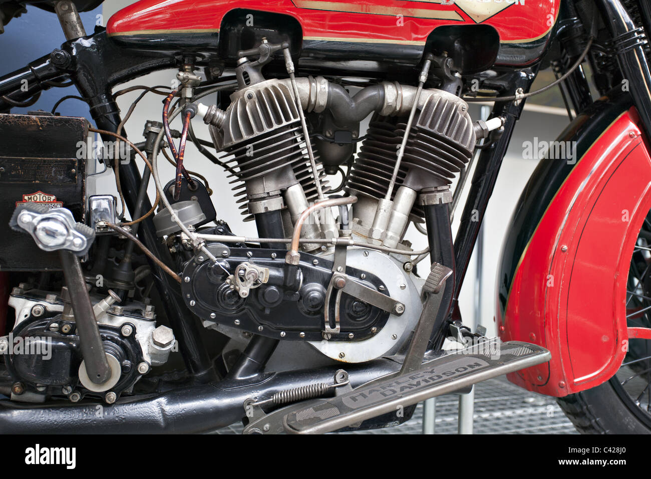 Dettaglio di un vecchio motore del motociclo Foto Stock