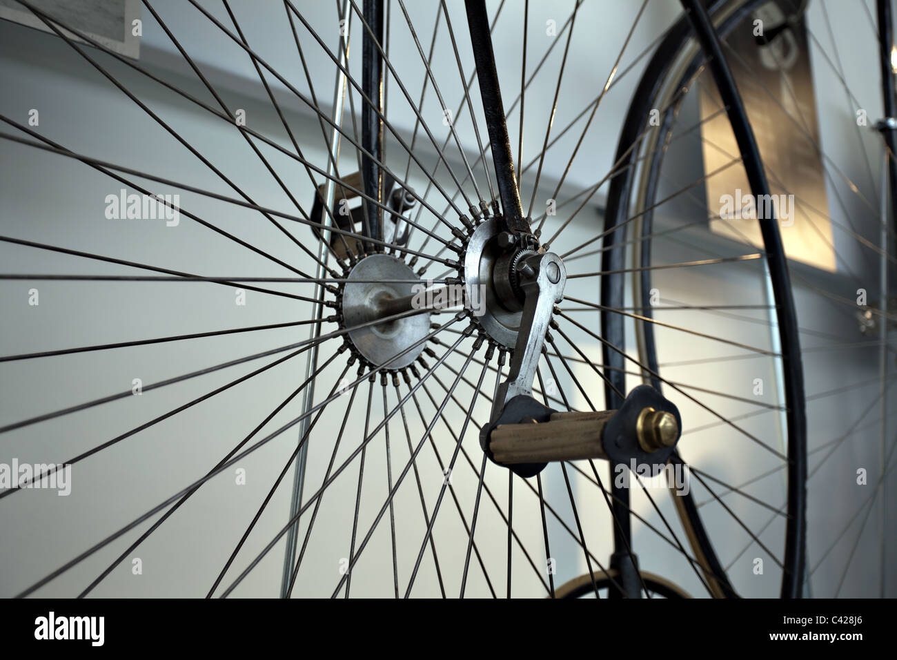 I vecchi tempi bicicletta vista in dettaglio Foto Stock