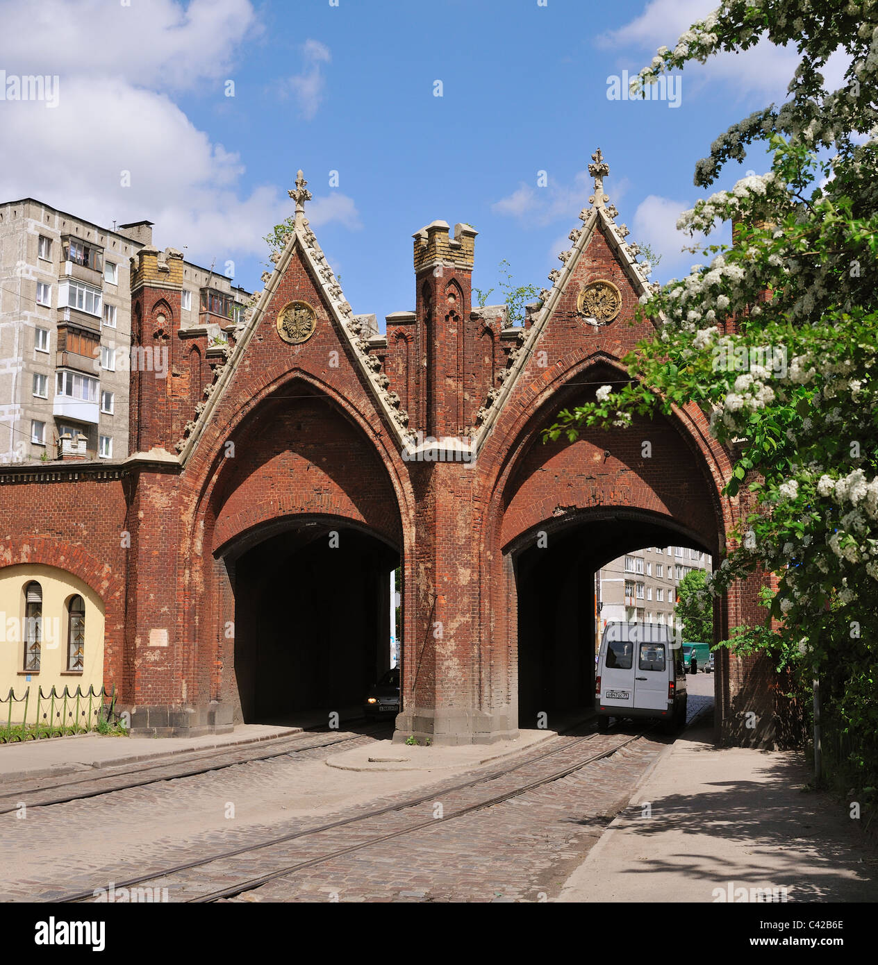 La Porta di Brandeburgo. Kaliningrad Foto Stock