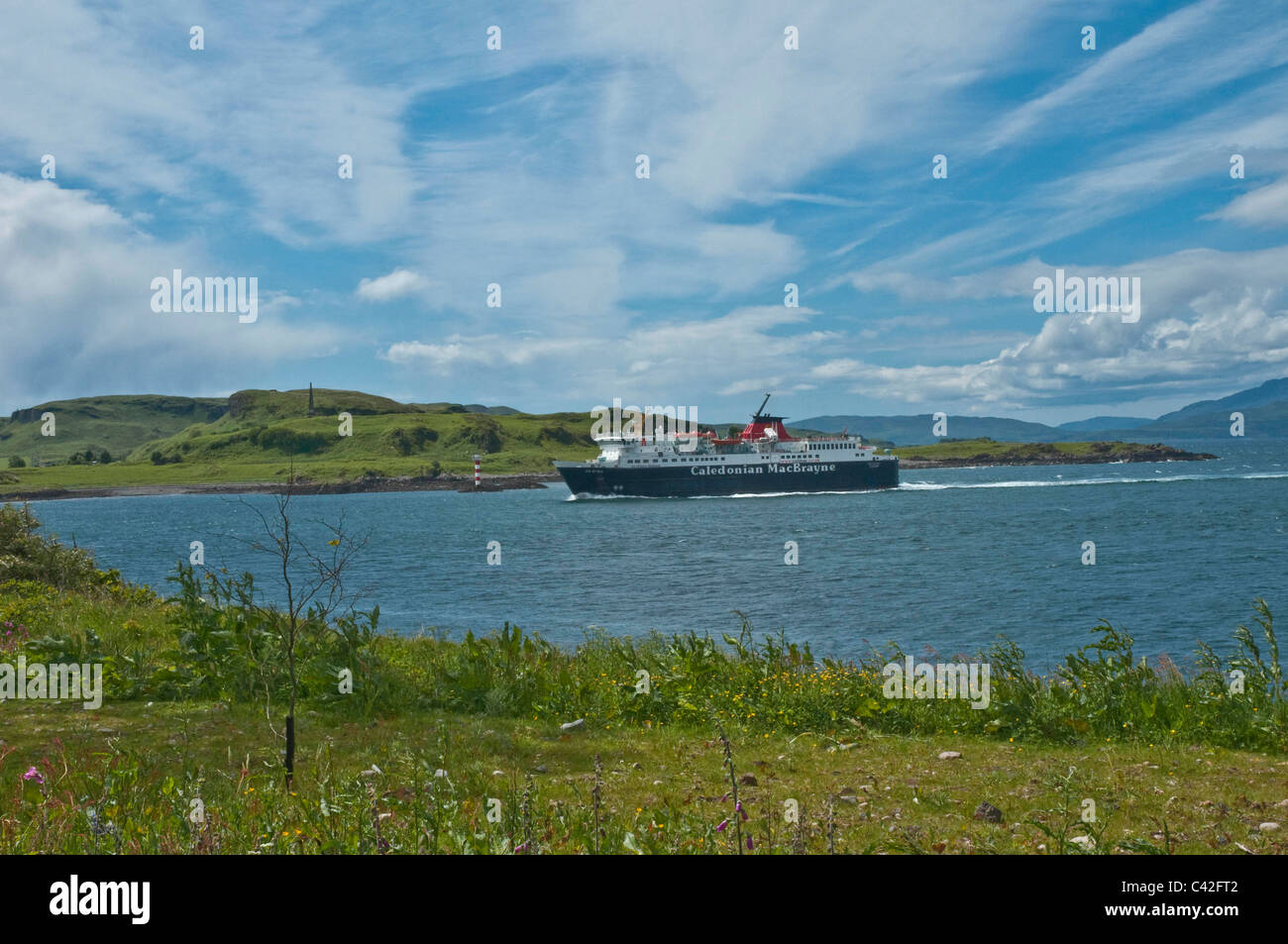 Caledonian Macbrayne traghetto "Isle of Mull' avvicinamento Oban Argyll & Bute Scozia Scotland Foto Stock