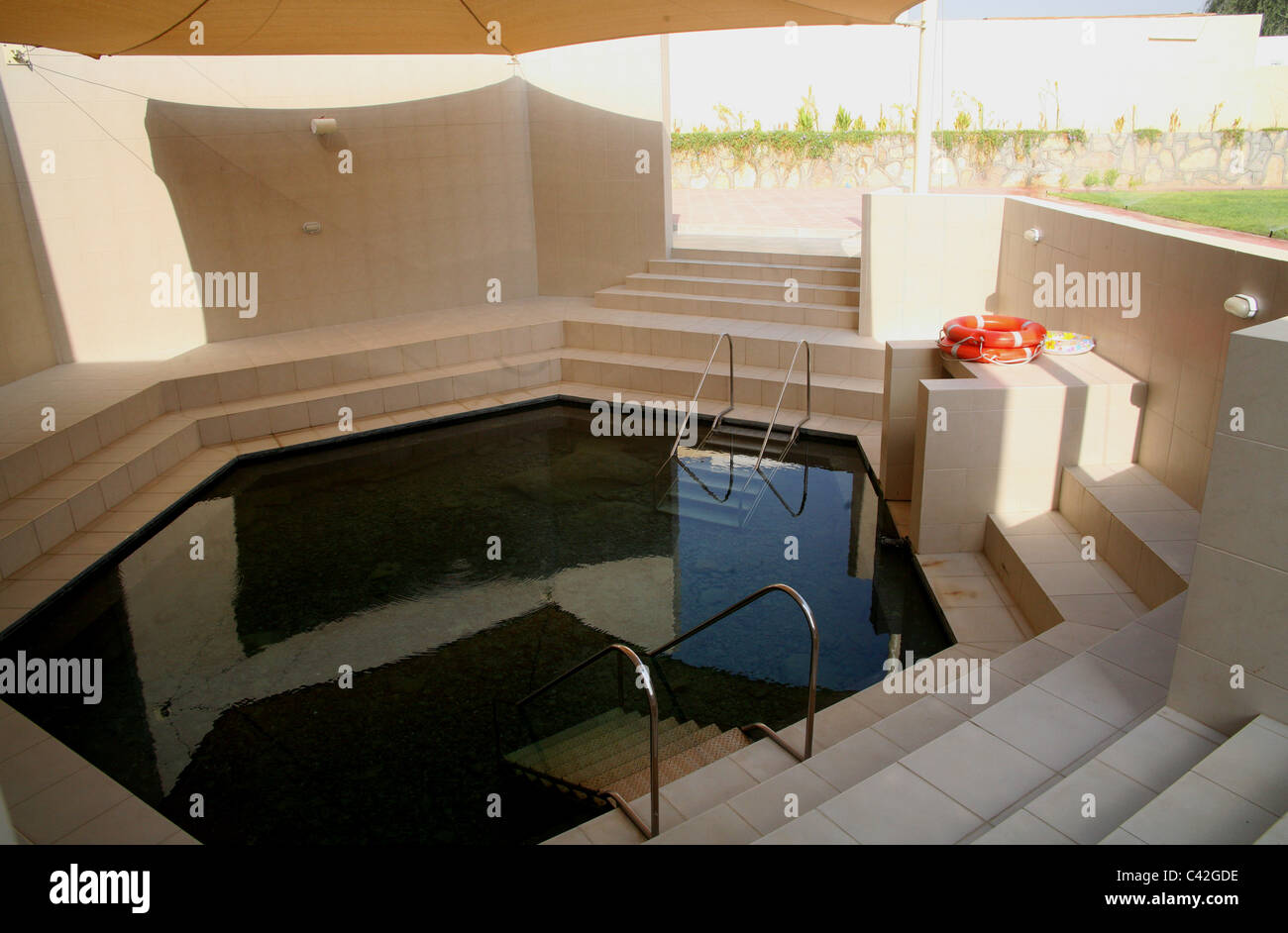 Spa costruito intorno al vecchio sorgenti di acqua calda a Ras al Khaimah Emirati arabi uniti Foto Stock