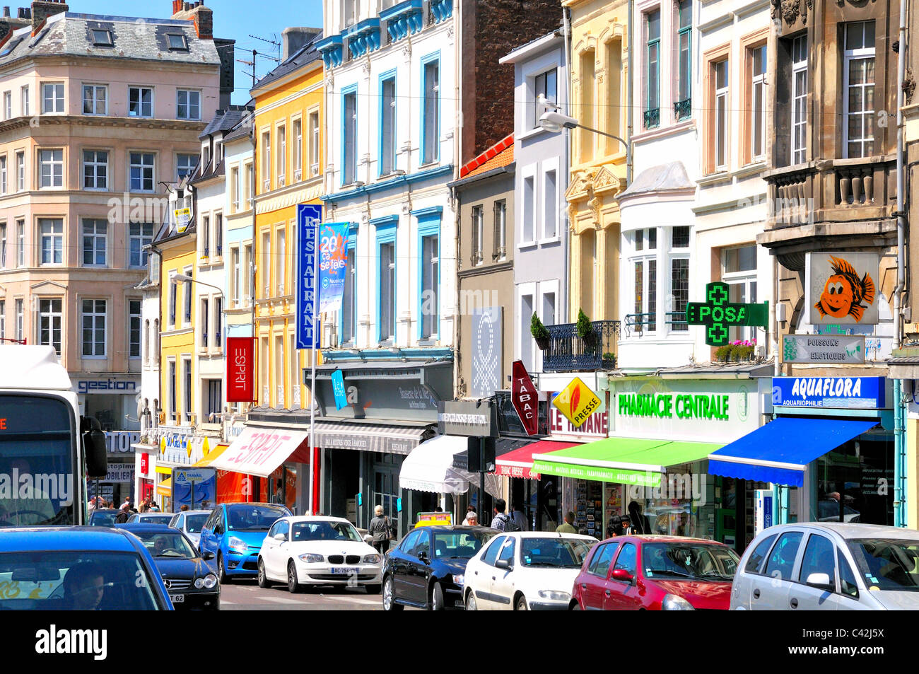 Grande Rue Boulogne sur Mer Francia Foto Stock