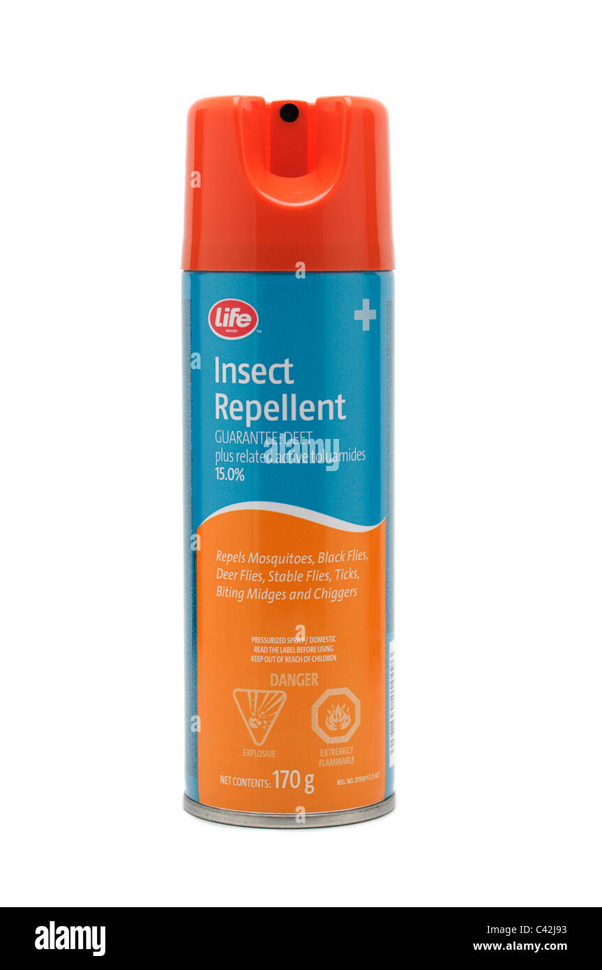Repellente per insetti Spray con DEET Foto Stock