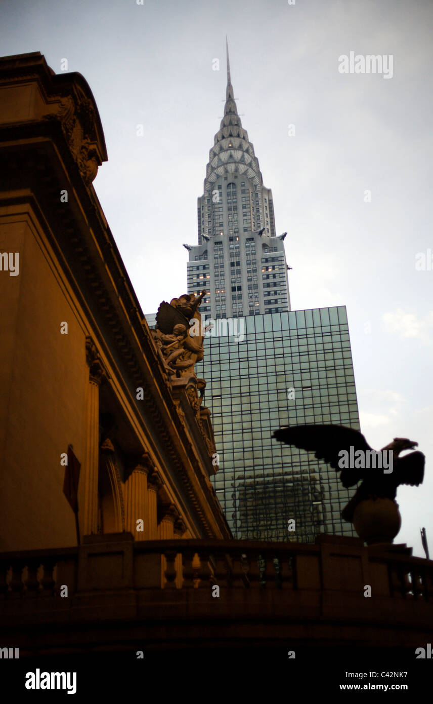 La Grand Central Station con il Chrysler Building Foto Stock