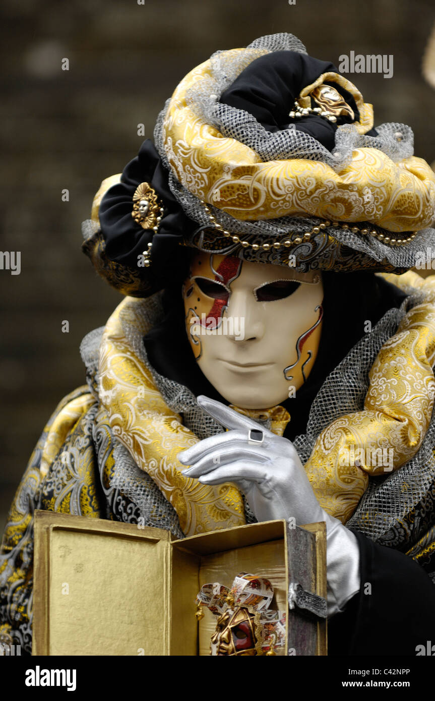 Carnevale veneziano Mask - un ritratto di una delle più belle maschere  fotografato in open street durante il carnevale veneziano Foto stock - Alamy