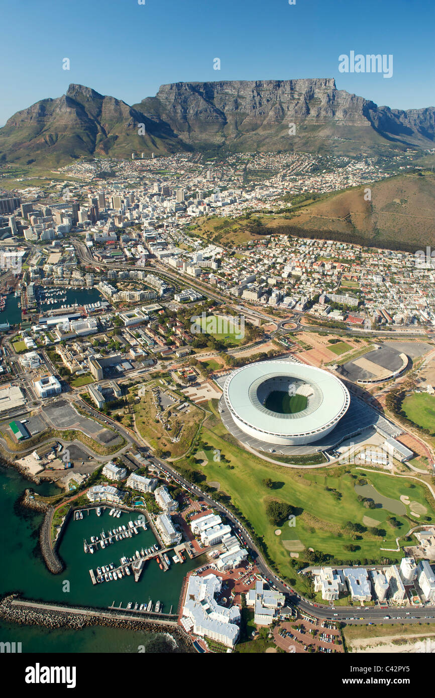 Vista aerea della città di Cape Town, Sud Africa. Foto Stock
