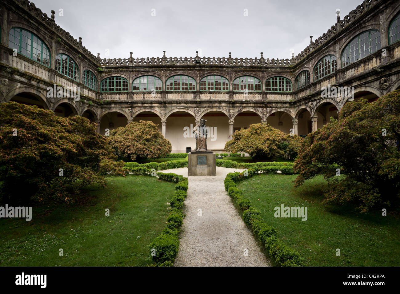 Corte interna della Biblioteca dell Università di Santiago de Compostela Foto Stock