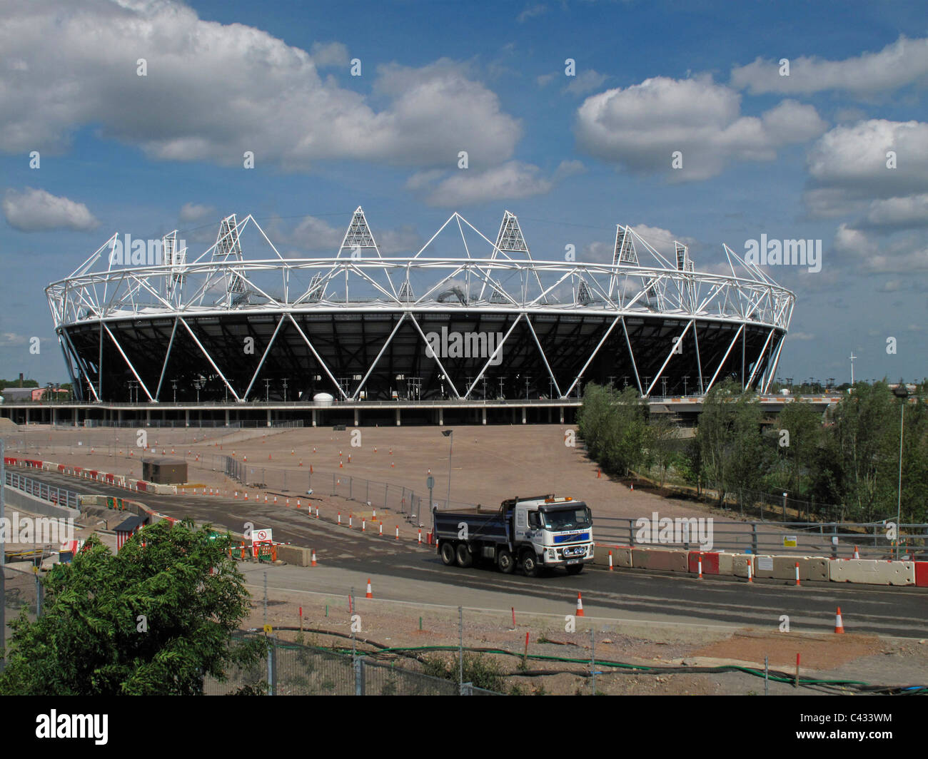 Stadio olimpico in costruzione, Londra, Inghilterra Foto Stock