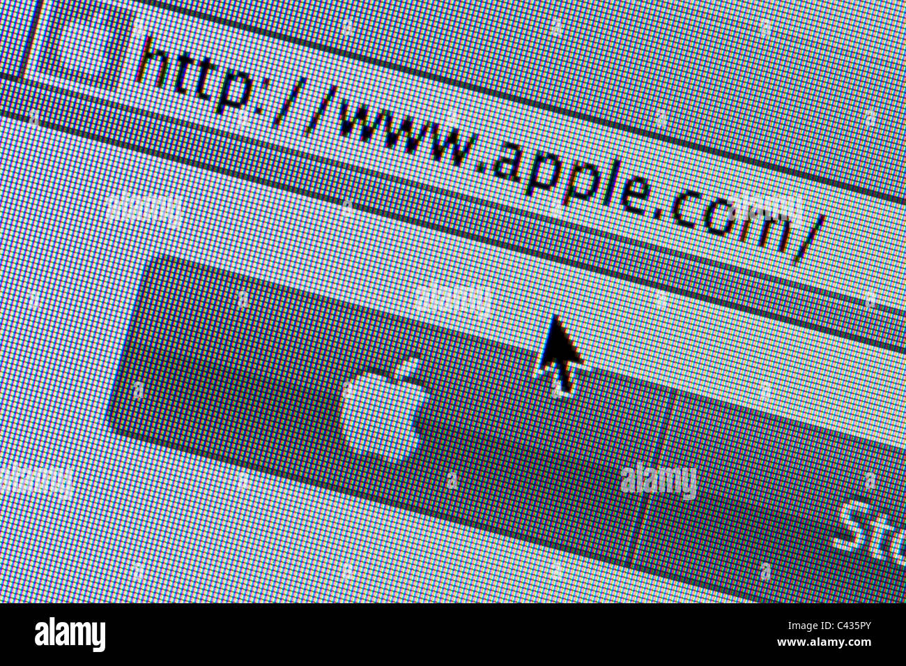 Chiusura del logo Apple come si vede sul suo sito web. (Solo uso editoriale: -print, TV, e-book e Redazione sito web). Foto Stock