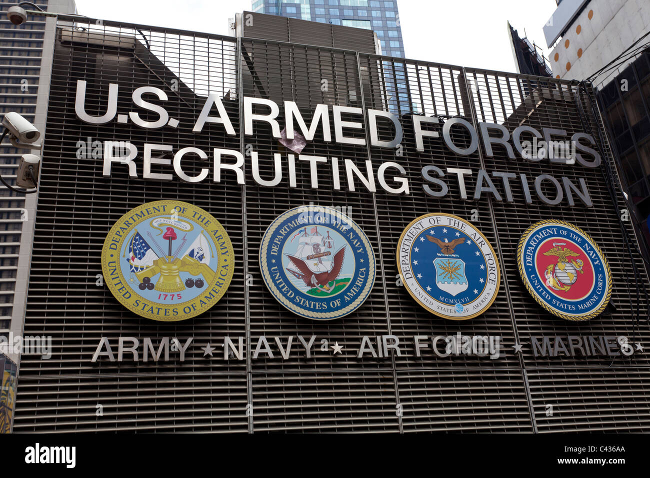 Forze armate USA il reclutamento Station, Times Square Manhattan, New York, Stati Uniti d'America Foto Stock