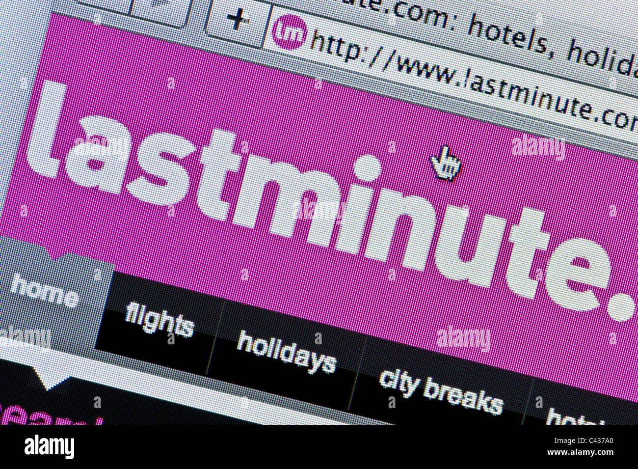 Close up Lastminute.com logo come visto sul suo sito web. (Solo uso editoriale: -print, TV, e-book e Redazione sito web). Foto Stock