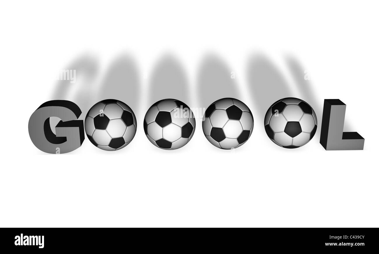 3D parola brasiliana Gol. Il significato di obiettivo nel gioco del calcio punto. Foto Stock