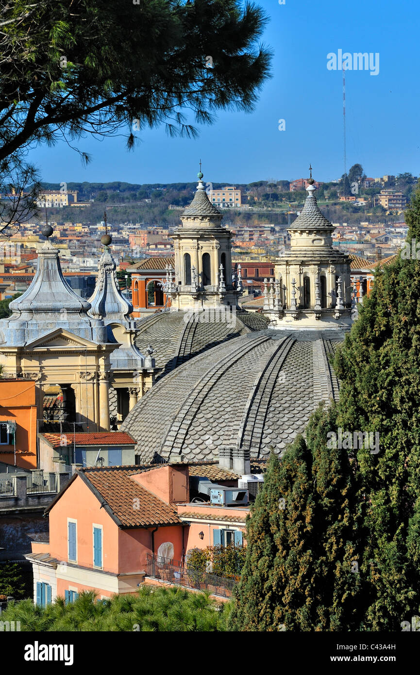 Panoramica di Roma, Italia. Foto Stock