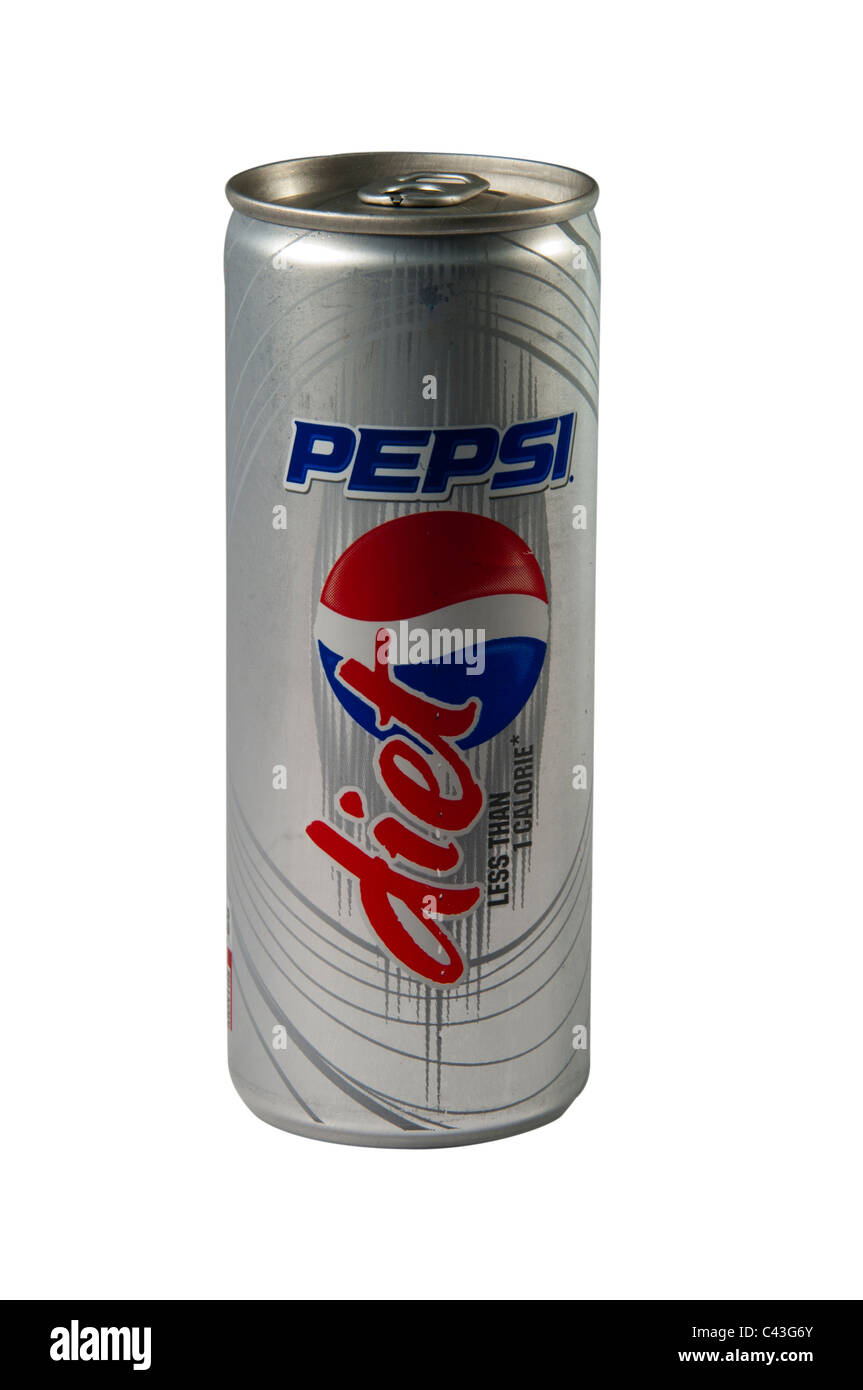 La dieta di Pepsi-cola in sfondo bianco Foto Stock