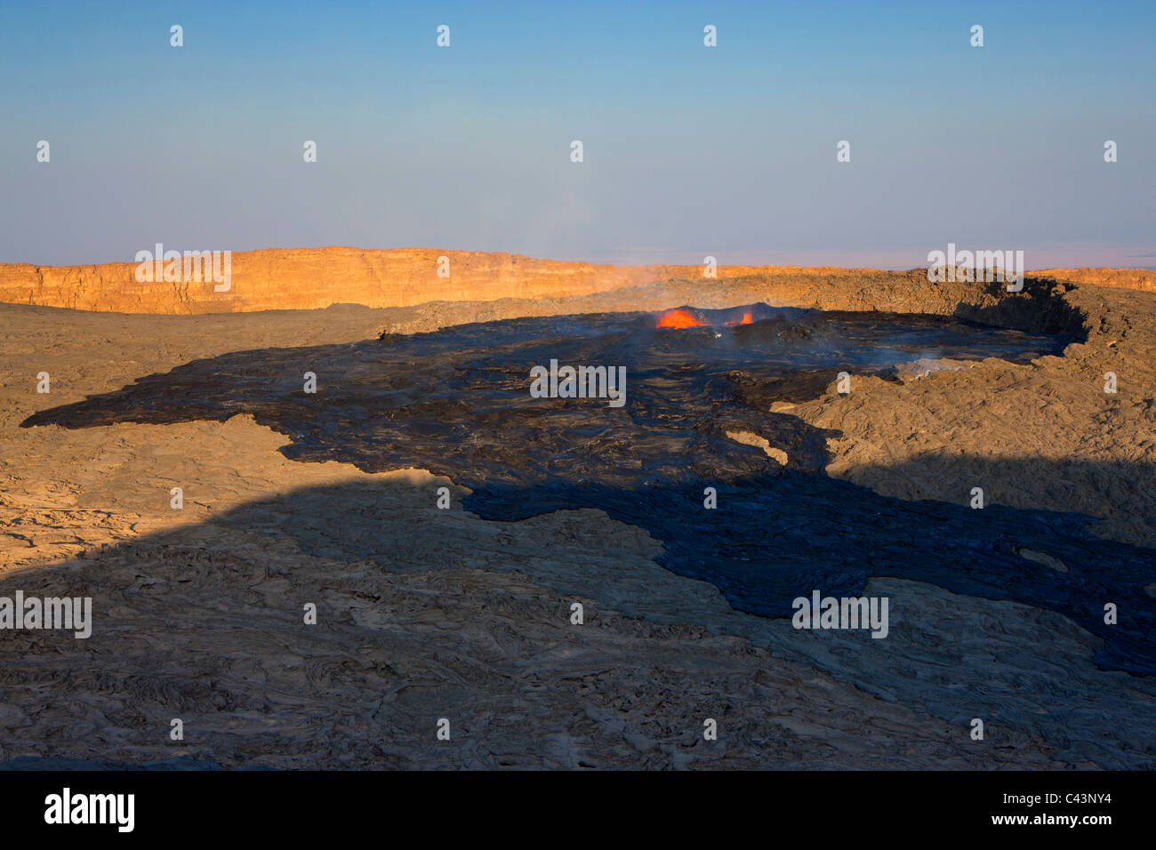 Erta Ale, Africa, Etiopia, regione di Afar, Afgar, Danakil, deserto, vulcano Crater, eruzione del vulcano, eruzione, lava, calore, scorie Foto Stock