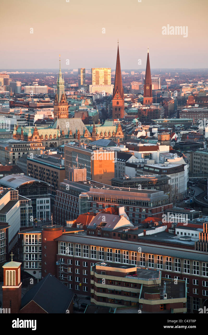 Visualizzare, cercare, sintesi, Germania, Elba, Porto, porto di Amburgo, città anseatica, chiesa, Saint Michaelis, Centro citta', Centro, Foto Stock