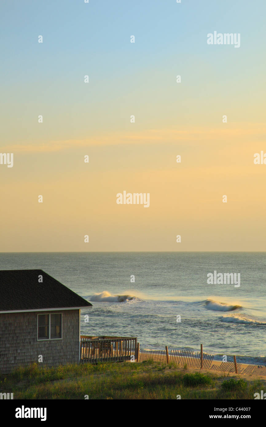 Sunrise, Cape Hatteras National Seashore, Outer Banks, Buxton, North Carolina, STATI UNITI D'AMERICA Foto Stock