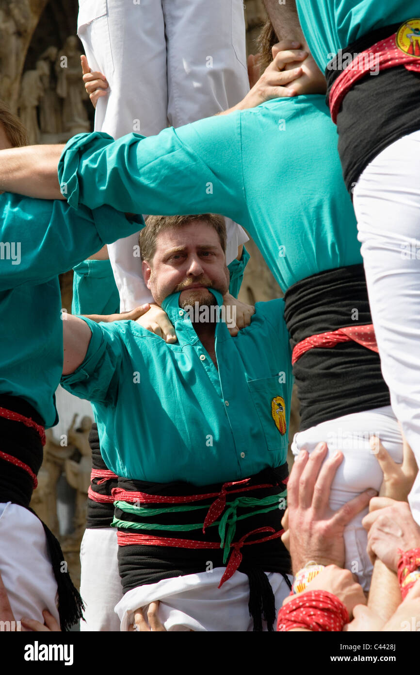 Castellers, Barcellona Foto Stock