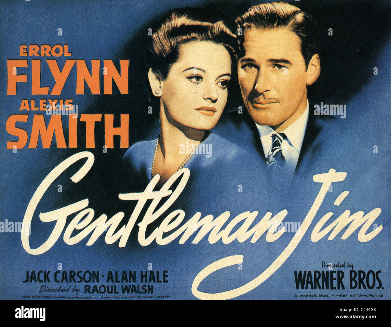 GENTLEMAN JIM Poster per 1942 Warner Bros film con Errol Flynn e Alexis Smith Foto Stock