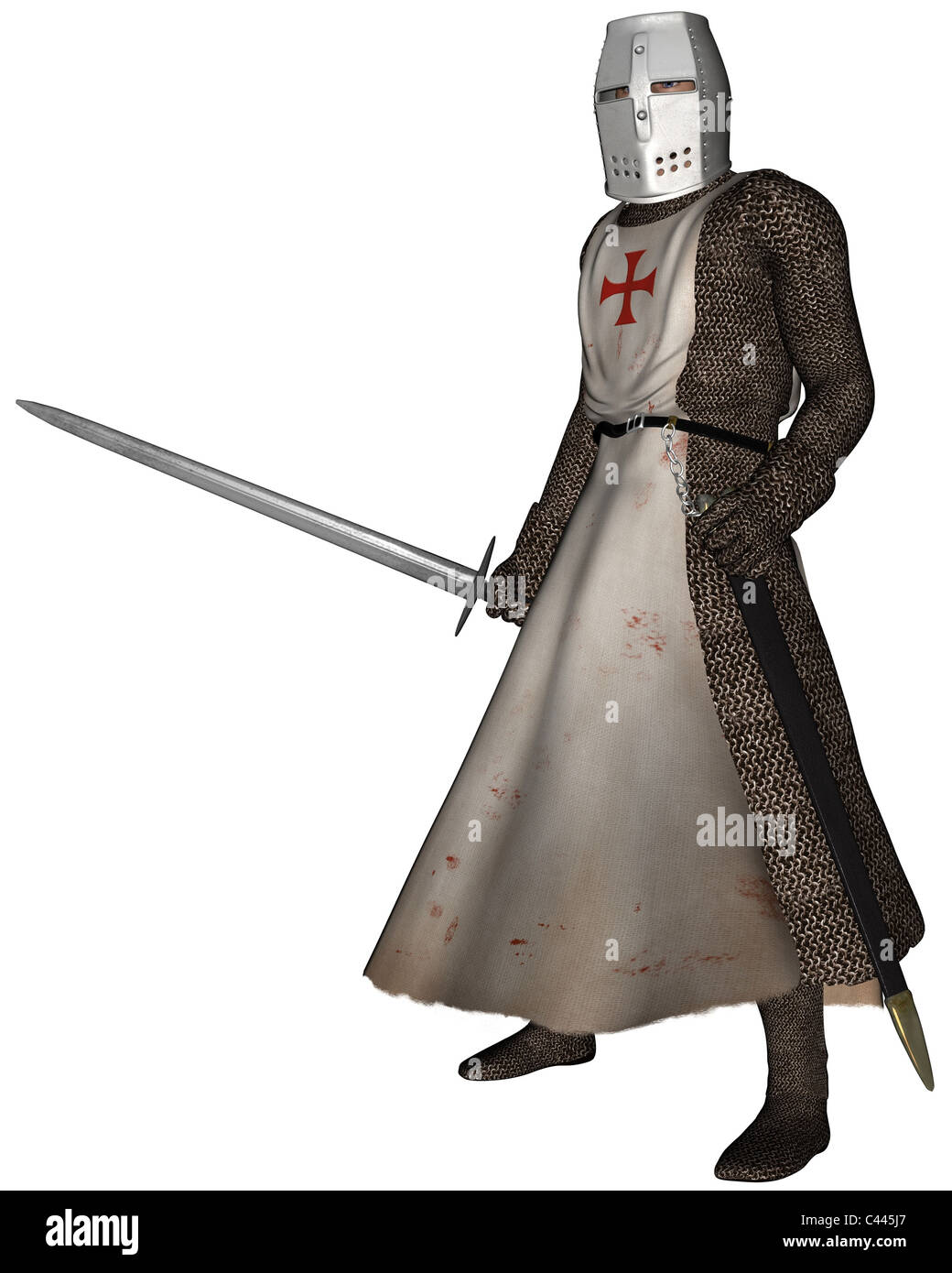 Inizio Medioevo Cavaliere Templare Foto Stock