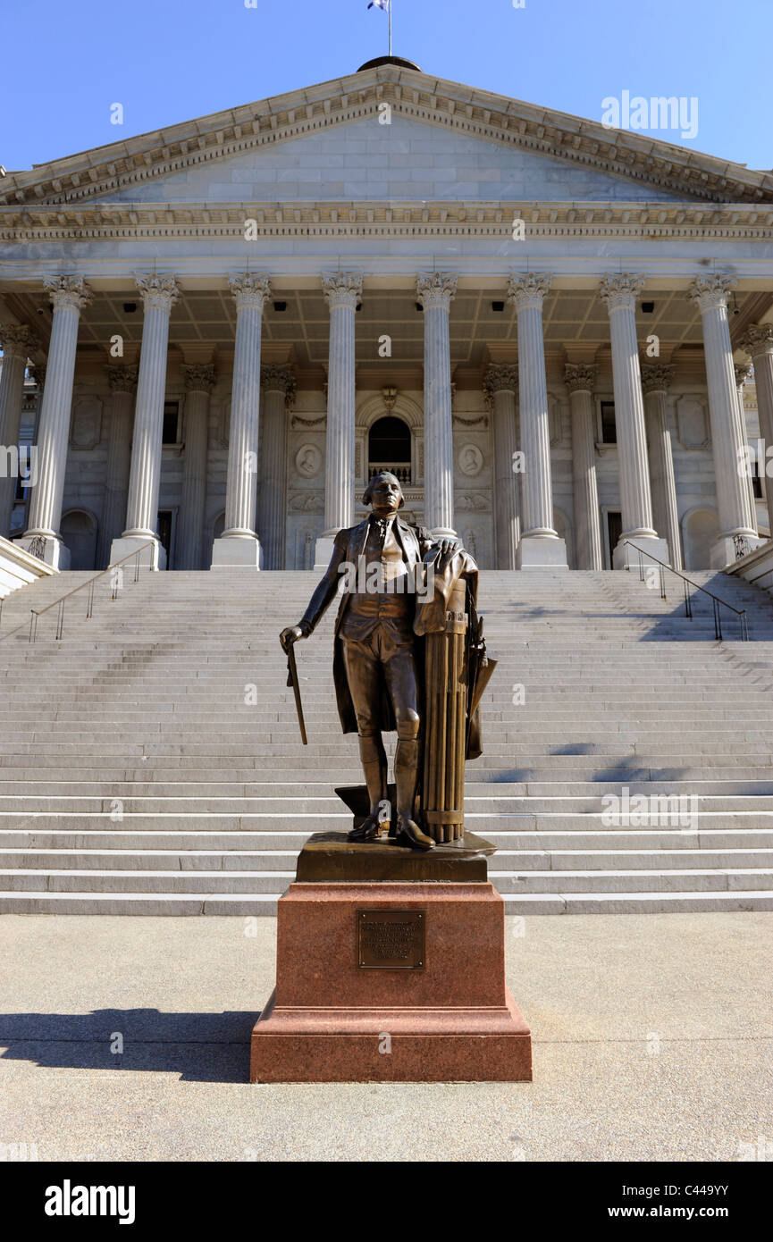 Columbia nella Carolina del Sud la capitale dello stato del Capitol George Washington statua Foto Stock