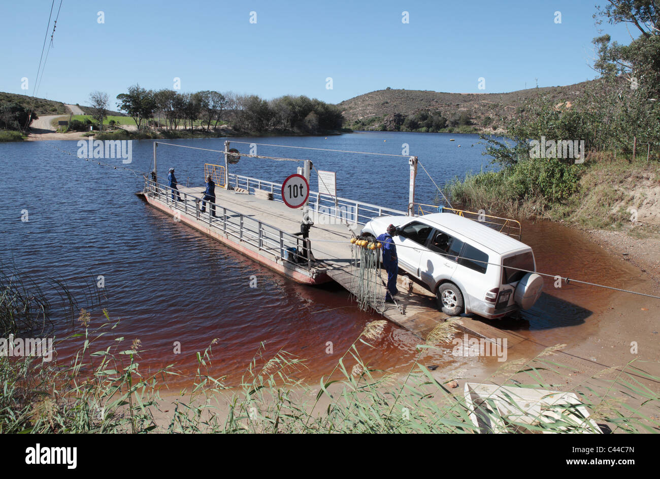 Pont oltre il Fiume Bree a Malagas (anche farro malghe), Western Cape, Sud Africa Foto Stock